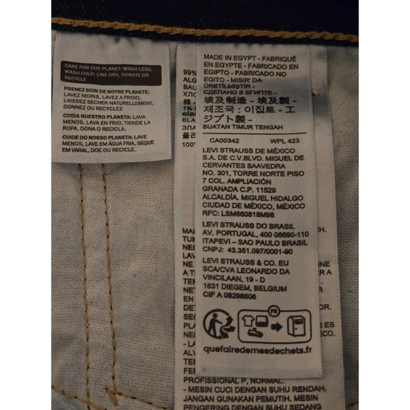 LEVI'S NEW Mens 519 38×34 Extreme Skinny Stretch Denim Blue Jeans Dark Wash - Picture 10 of 11